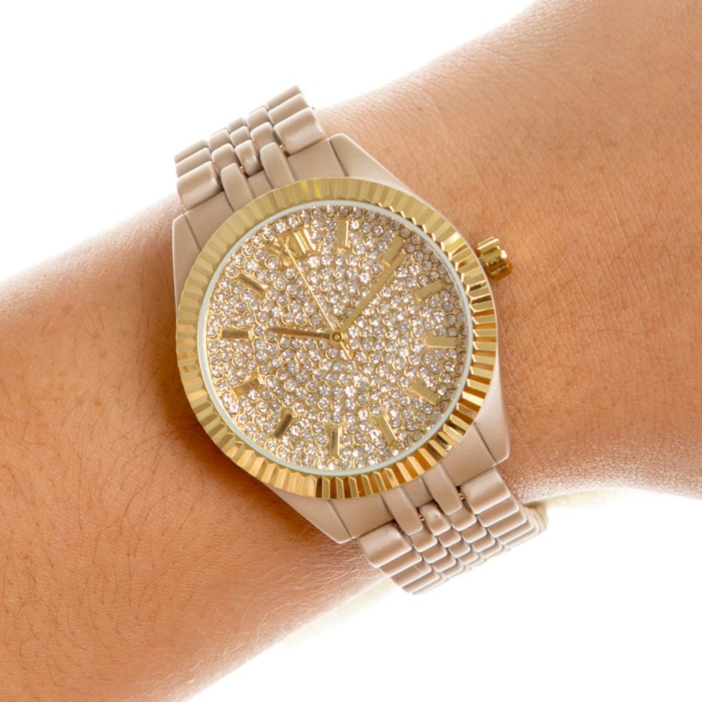 Swarovski Crystal Embedded Dial Watch